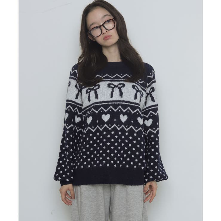フラッフィーグラフィックニットBIGプルオーバー | WEGO【WOMEN】 | 詳細画像32 