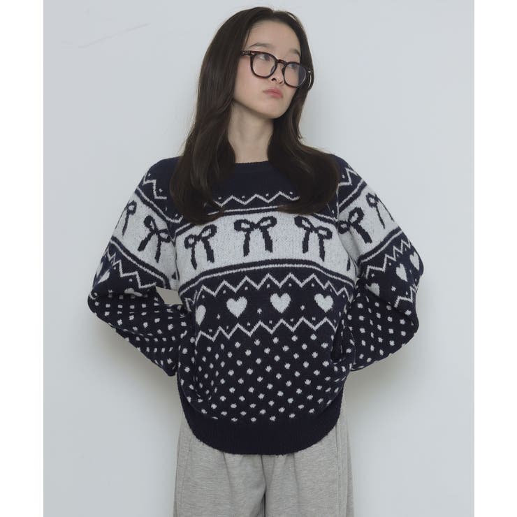 フラッフィーグラフィックニットBIGプルオーバー | WEGO【WOMEN】 | 詳細画像33 