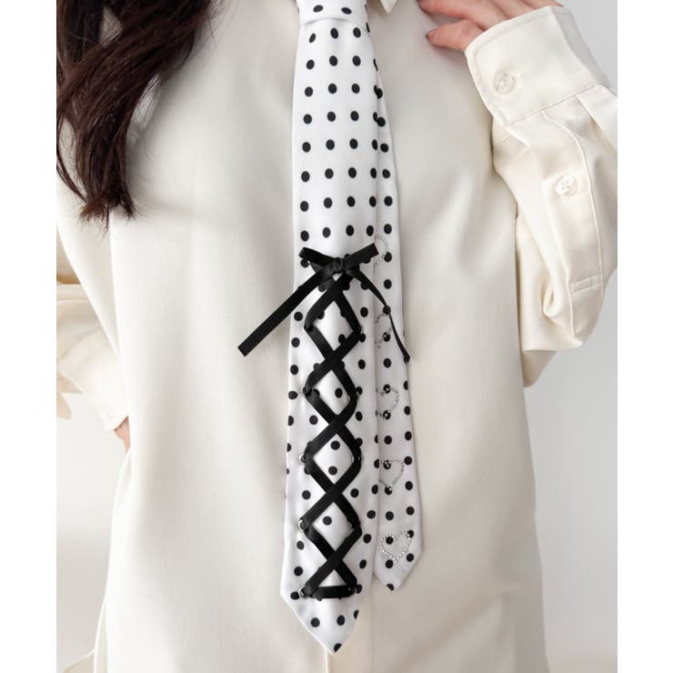 レースアップリボンラインストーンネクタイ | WEGO【WOMEN】 | 詳細画像3 