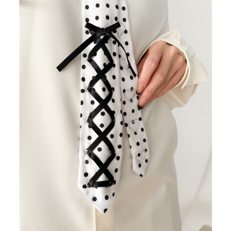 レースアップリボンラインストーンネクタイ | WEGO【WOMEN】 | 詳細画像4 