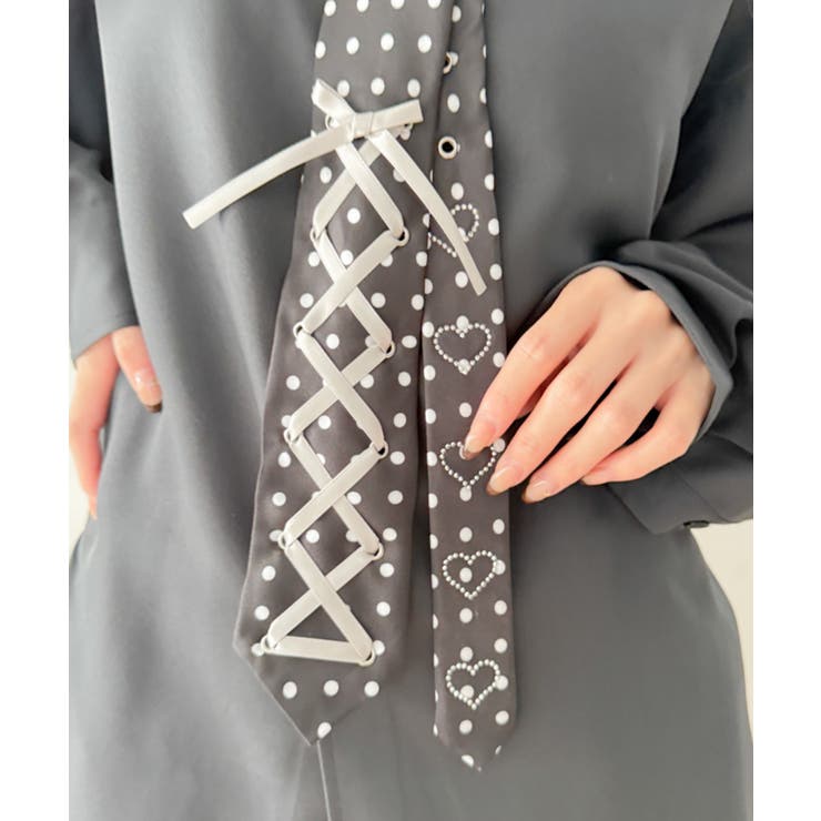 レースアップリボンラインストーンネクタイ | WEGO【WOMEN】 | 詳細画像6 