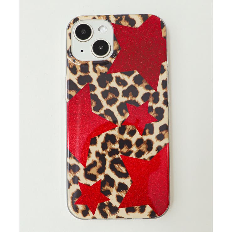 柄1 | レオパードスターiphoneケース(レッド) | WEGO【WOMEN】