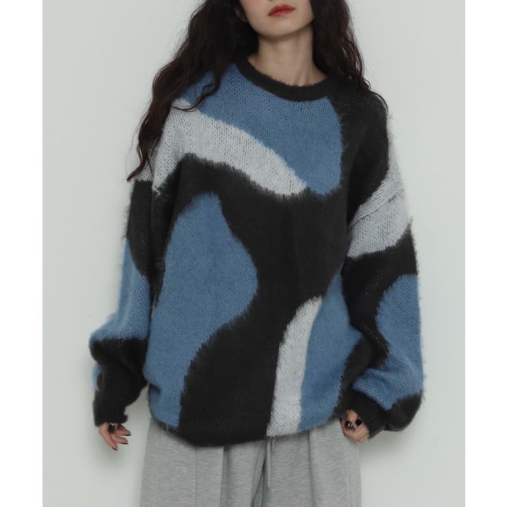 柄3 | シャギーパターンニットBIGプルオーバー | WEGO【WOMEN】