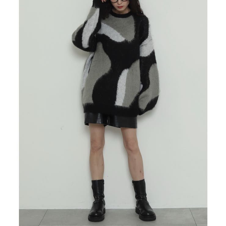 シャギーパターンニットBIGプルオーバー | WEGO【WOMEN】 | 詳細画像4 