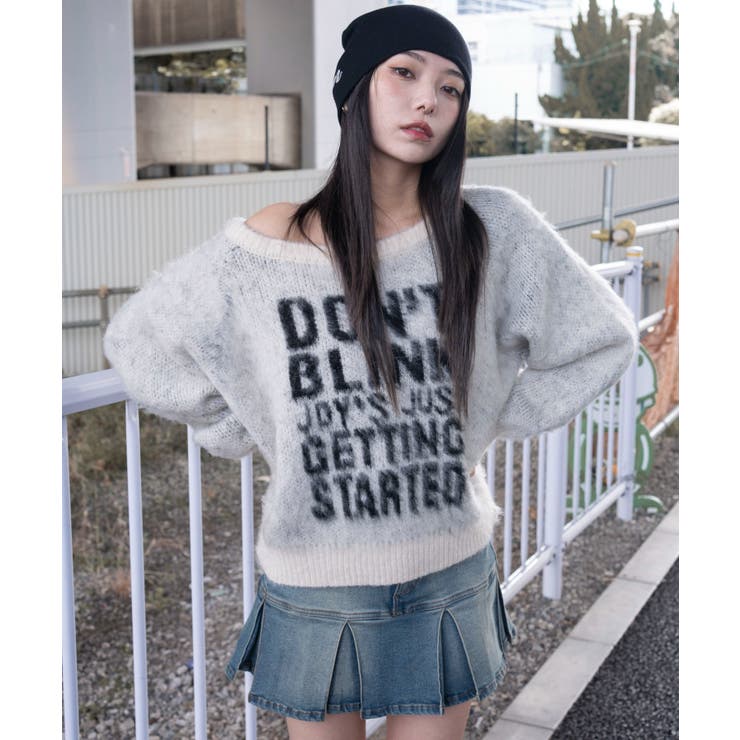シャギー2WAYグラフィックワンショルニット | WEGO【WOMEN】 | 詳細画像6 