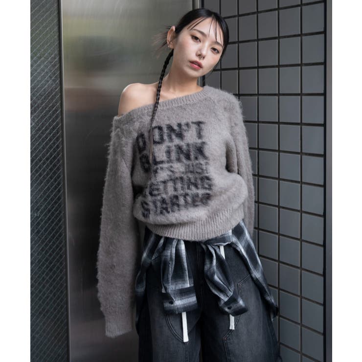 シャギー2WAYグラフィックワンショルニット | WEGO【WOMEN】 | 詳細画像15 