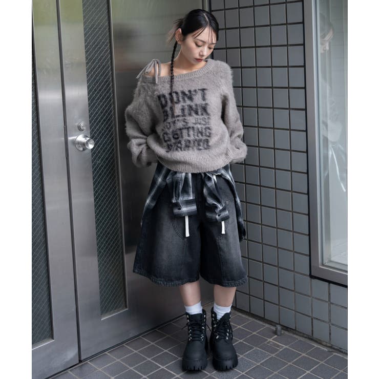 シャギー2WAYグラフィックワンショルニット | WEGO【WOMEN】 | 詳細画像17 