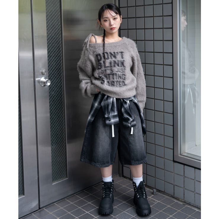 シャギー2WAYグラフィックワンショルニット | WEGO【WOMEN】 | 詳細画像18 