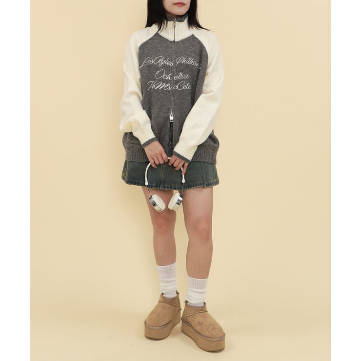 バイカラーニットトラックジャケット | WEGO【WOMEN】 | 詳細画像2 