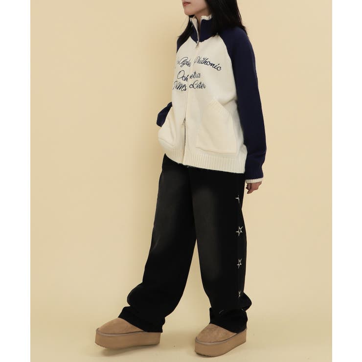 バイカラーニットトラックジャケット | WEGO【WOMEN】 | 詳細画像3 