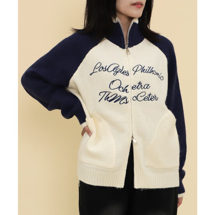 バイカラーニットトラックジャケット | WEGO【WOMEN】 | 詳細画像4 