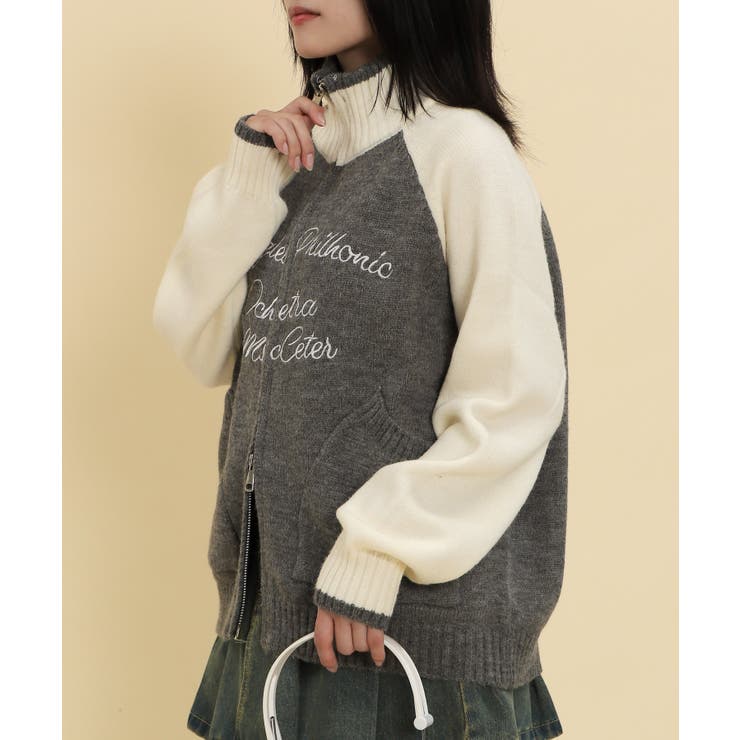 バイカラーニットトラックジャケット | WEGO【WOMEN】 | 詳細画像9 