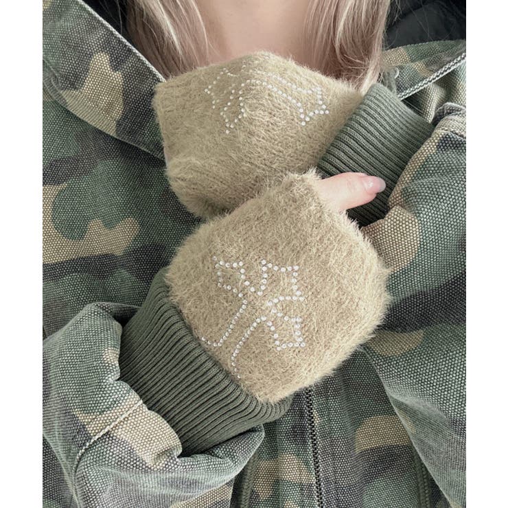 ブラウン | ラインストーンアームカバー | WEGO【WOMEN】