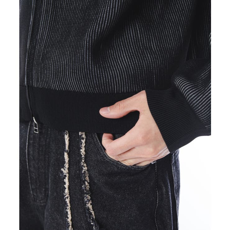 ショートグラフィックニットブルゾン | WEGO【MEN】 | 詳細画像9 