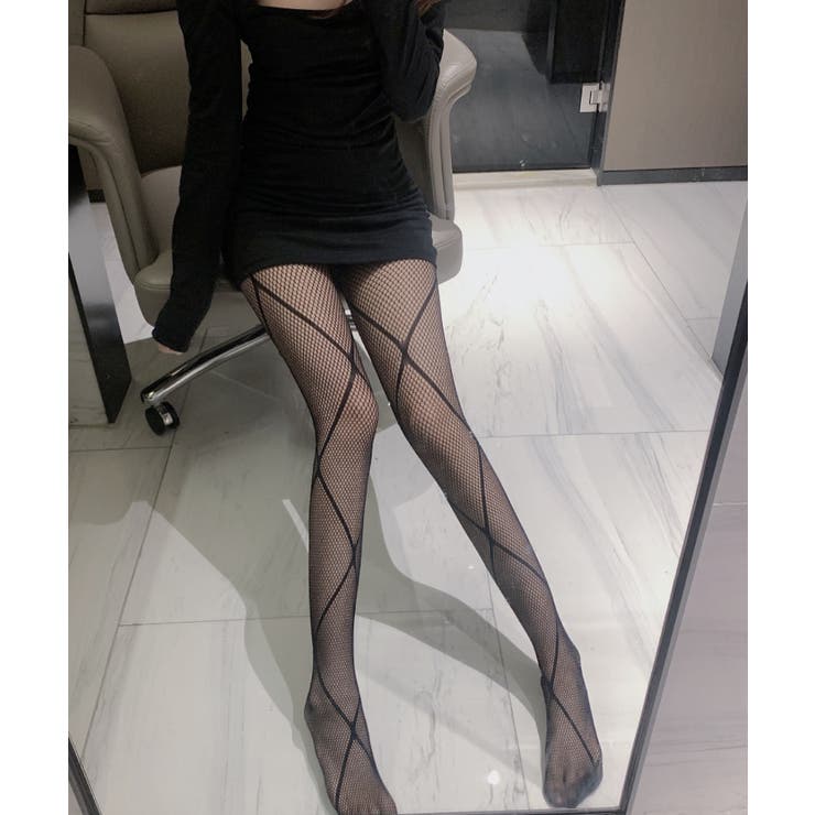 クロスラインデザインアミタイツ | WEGO【WOMEN】 | 詳細画像2 