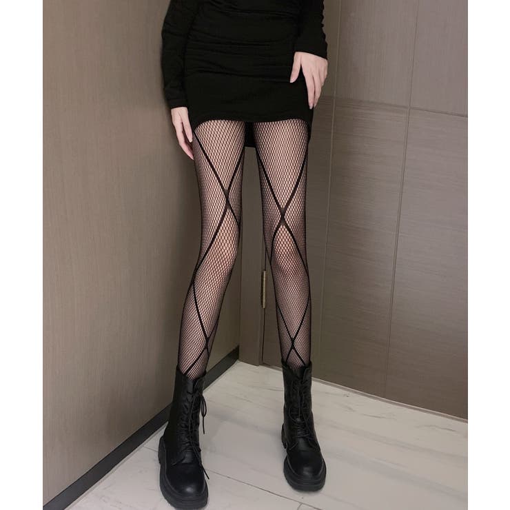 クロスラインデザインアミタイツ | WEGO【WOMEN】 | 詳細画像3 