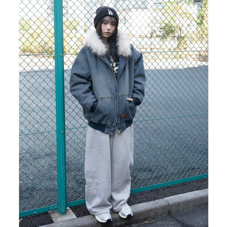 デニムキルトファーフードブルゾン | WEGO【WOMEN】 | 詳細画像2 