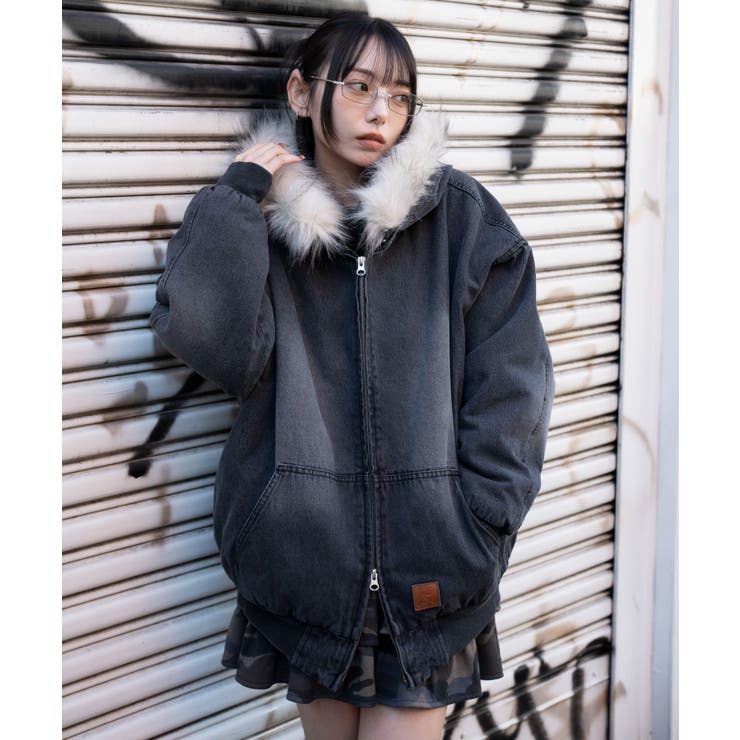 デニムキルトファーフードブルゾン | WEGO【WOMEN】 | 詳細画像15 