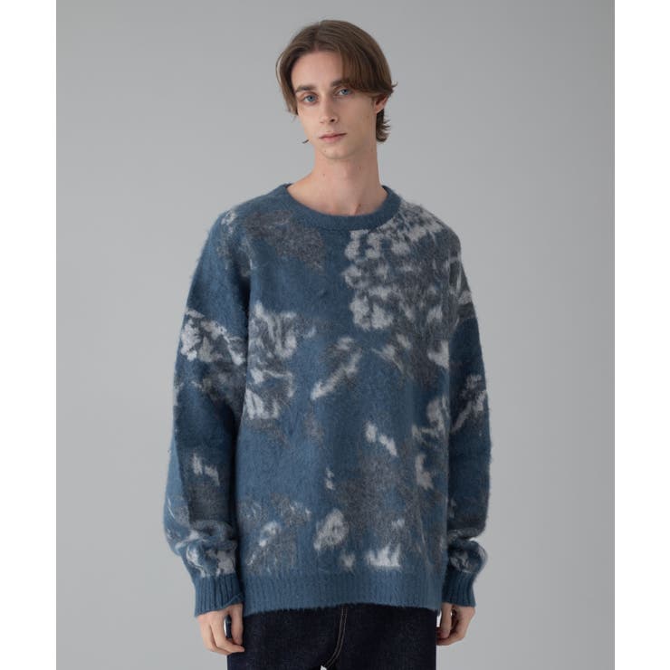 ブルー | ファジーパターンプルオーバー | WEGO【MEN】