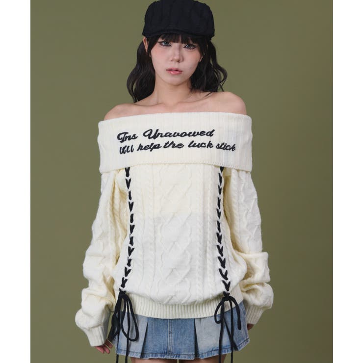 レースアップロゴオフショルダー | WEGO【WOMEN】 | 詳細画像1 