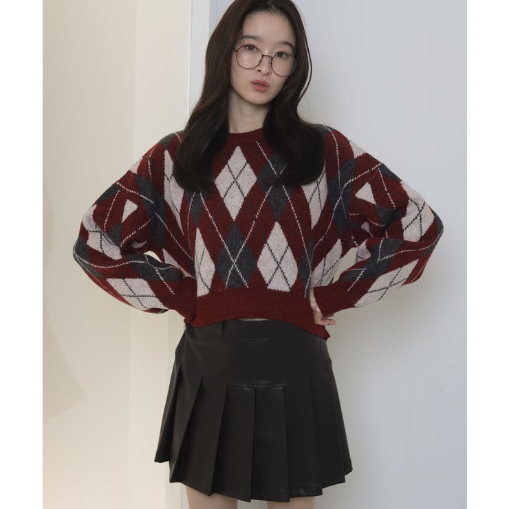 アーガイルニットプルオーバー | WEGO【WOMEN】 | 詳細画像7 