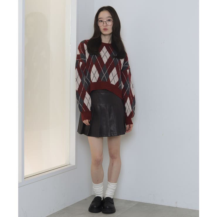 アーガイルニットプルオーバー | WEGO【WOMEN】 | 詳細画像11 