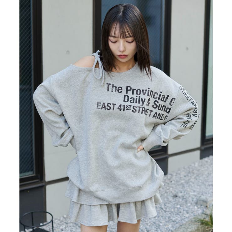 裏起毛2WAYグラフィックワンショルBIGスウェット | WEGO【WOMEN】 | 詳細画像24 