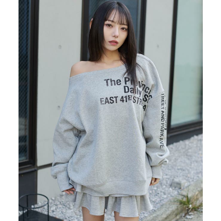 裏起毛2WAYグラフィックワンショルBIGスウェット | WEGO【WOMEN】 | 詳細画像26 