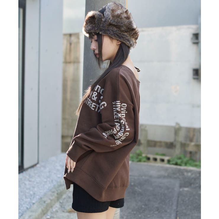 裏起毛2WAYグラフィックワンショルBIGスウェット | WEGO【WOMEN】 | 詳細画像33 