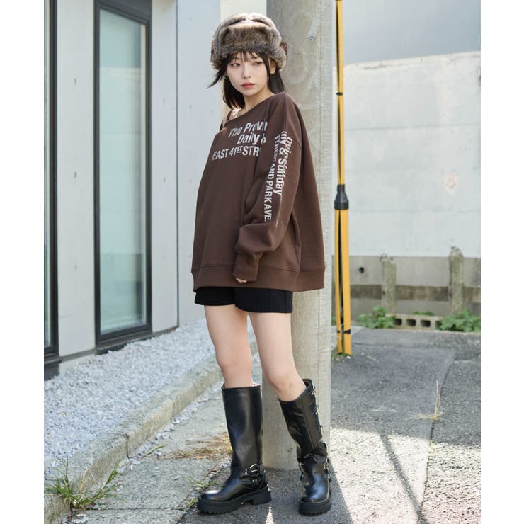 裏起毛2WAYグラフィックワンショルBIGスウェット | WEGO【WOMEN】 | 詳細画像37 