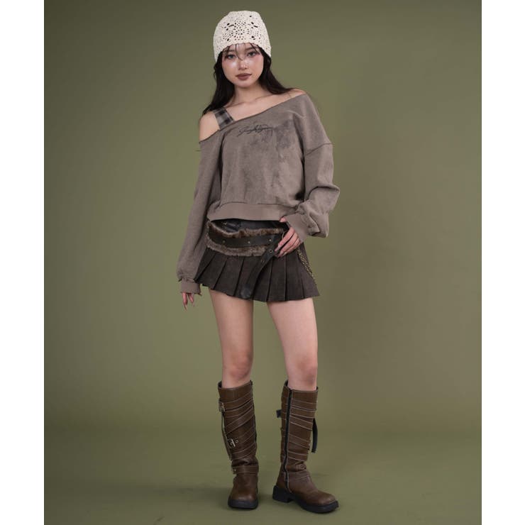 チェーン付きファーベルトプリーツミニスカパン | WEGO【WOMEN】 | 詳細画像6 