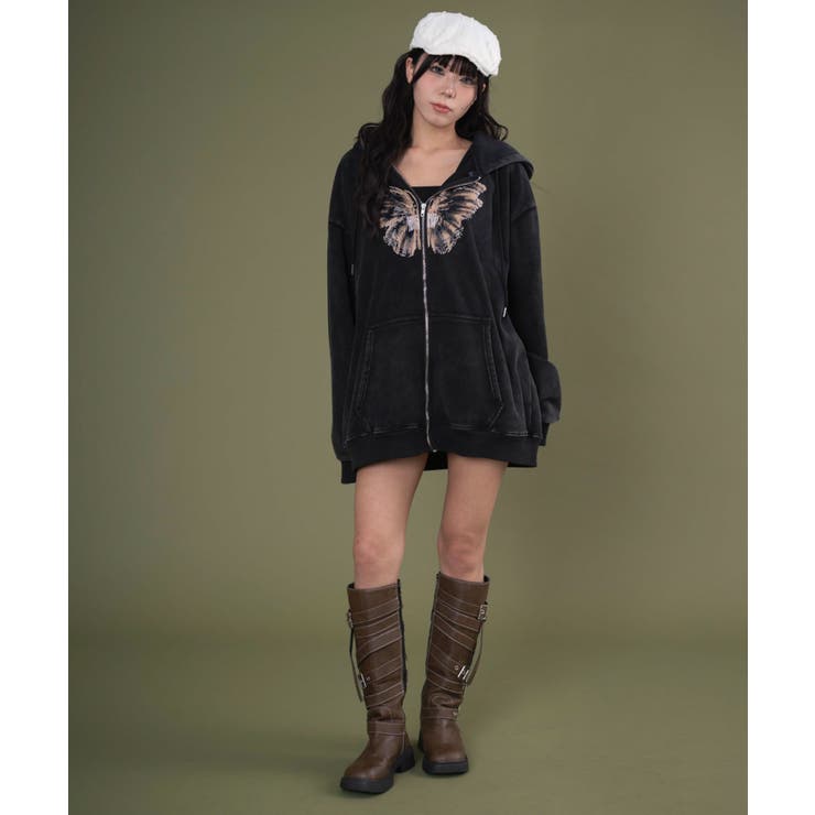 エイジドバタフライジップパーカー | WEGO【WOMEN】 | 詳細画像6 