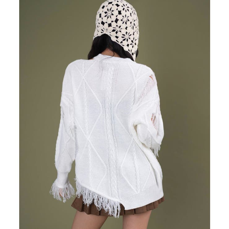 ダメージバタフライフリンジニット | WEGO【WOMEN】 | 詳細画像4 