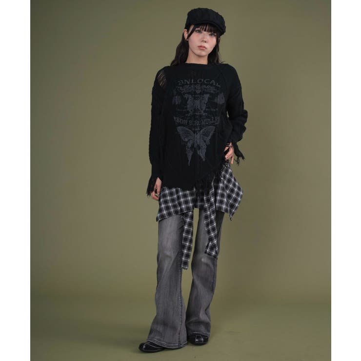 ダメージバタフライフリンジニット | WEGO【WOMEN】 | 詳細画像9 