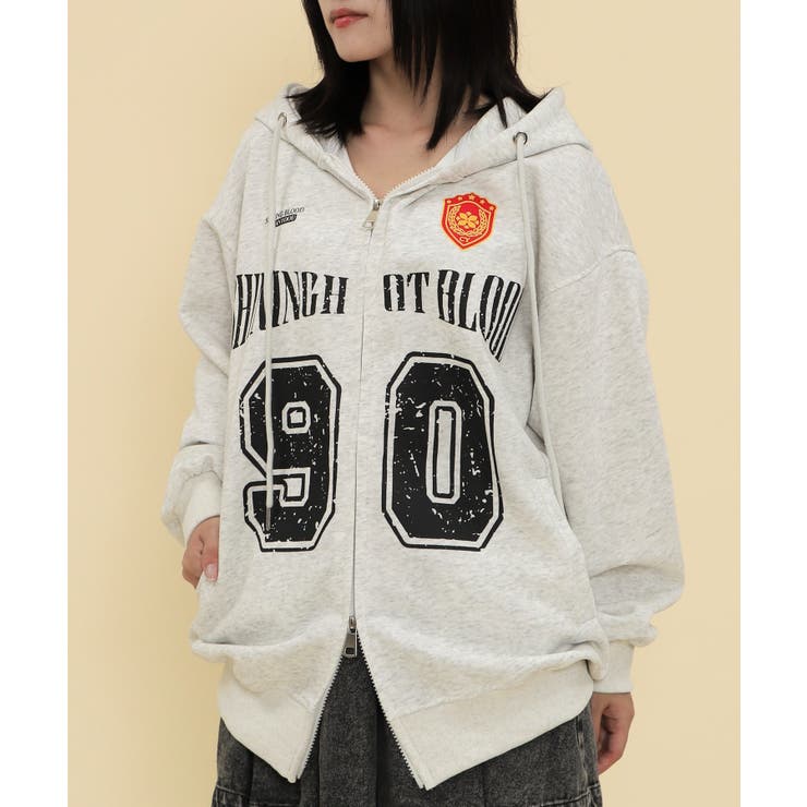 ライトグレー | ユニフォームロゴZIPパーカー | WEGO【WOMEN】