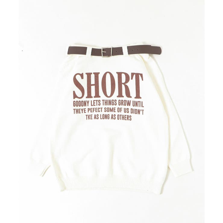 ホワイトアイボリー | ベルトオフショルロゴニット | WEGO【WOMEN】