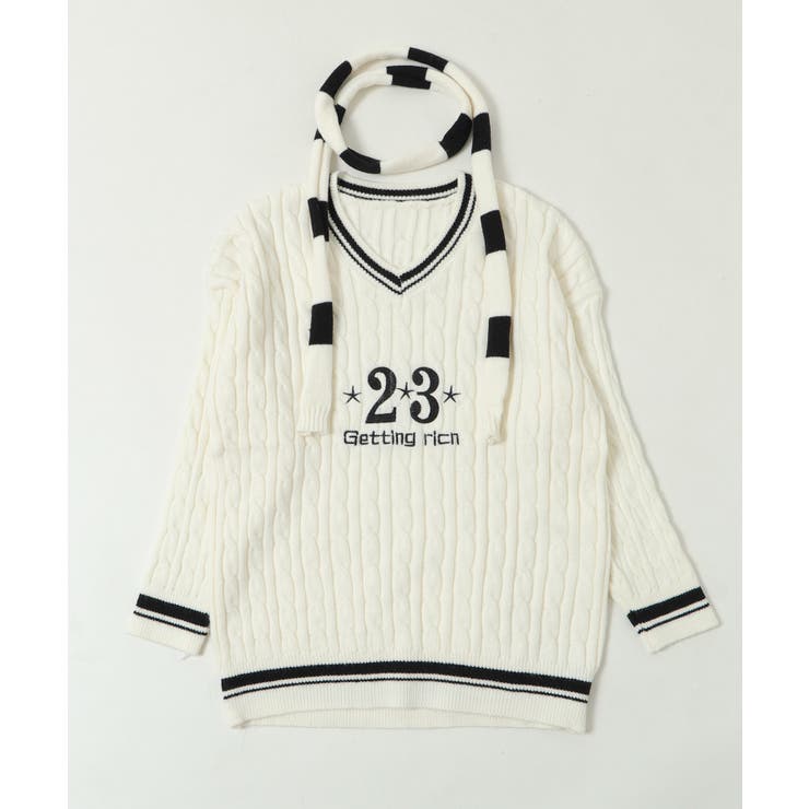 マフラー付きチルデンニット | WEGO【WOMEN】 | 詳細画像1 