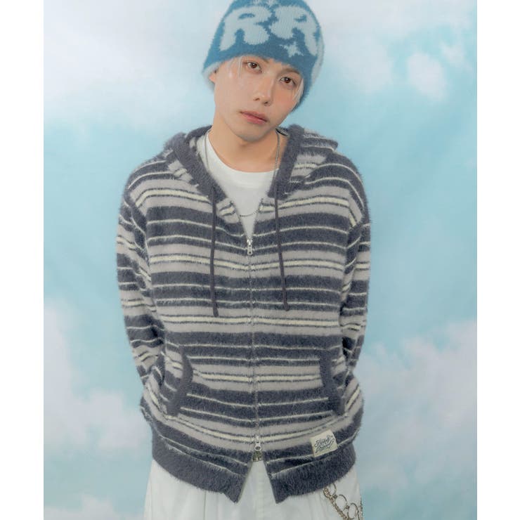 シャギーボーダーニットパーカー | WEGO【MEN】 | 詳細画像27 