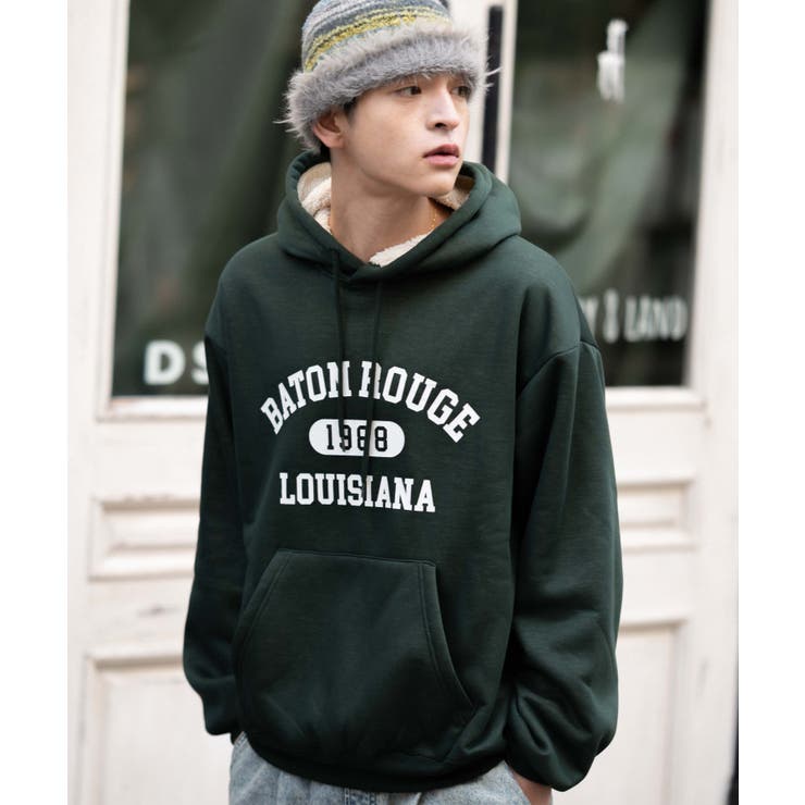 ダークグリーン | カレッジロゴボアパーカー | WEGO【MEN】