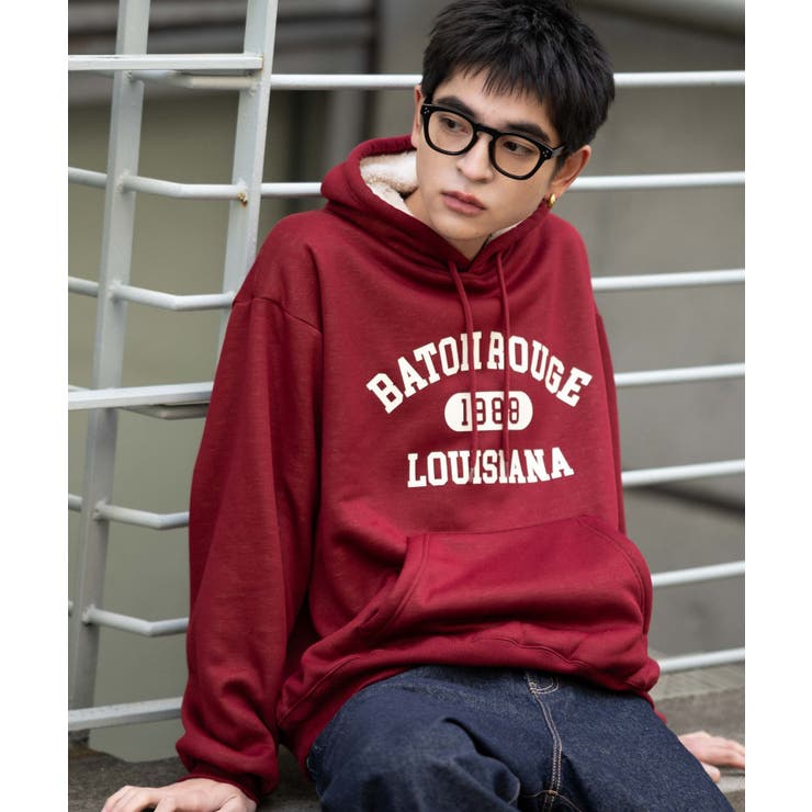 ワイン | カレッジロゴボアパーカー | WEGO【MEN】