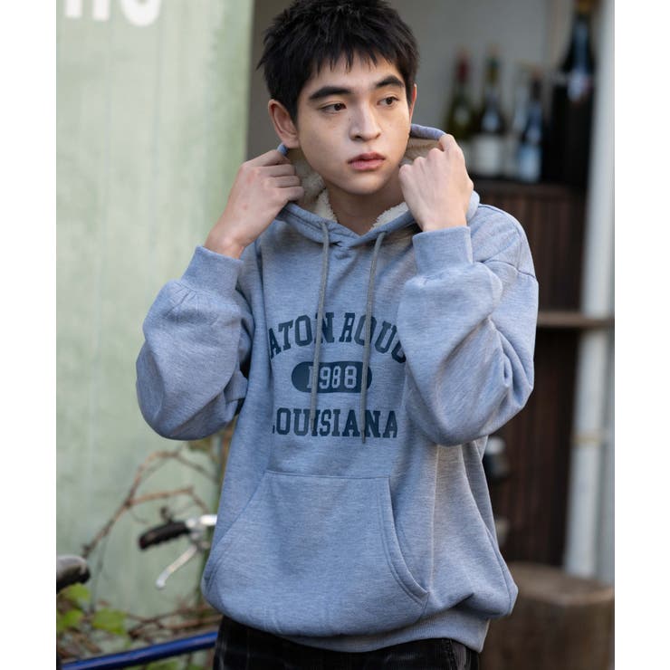 カレッジロゴボアパーカー | WEGO【MEN】 | 詳細画像12 