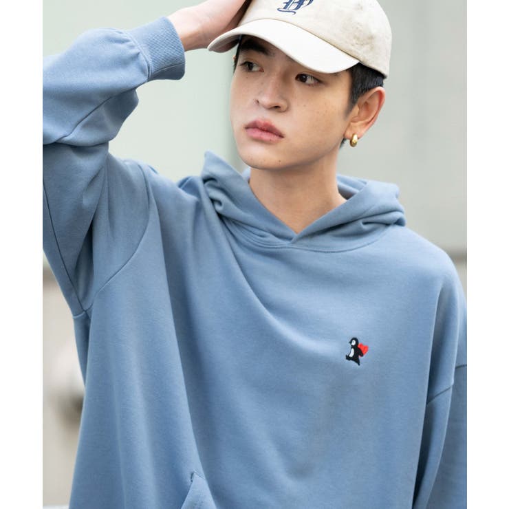 ブルー | ワンポイント刺繍プルパーカー | WEGO【MEN】