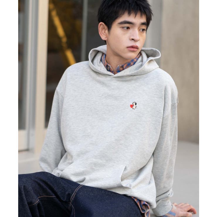 グレーその他 | ワンポイント刺繍プルパーカー | WEGO【MEN】