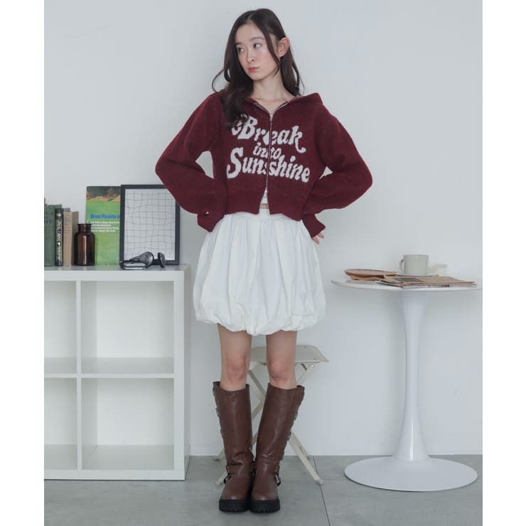 フラッフィーグラフィックジャガードニットZIPパーカー | WEGO【WOMEN】 | 詳細画像2 