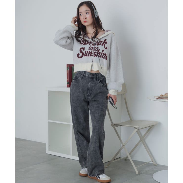 フラッフィーグラフィックジャガードニットZIPパーカー | WEGO【WOMEN】 | 詳細画像3 