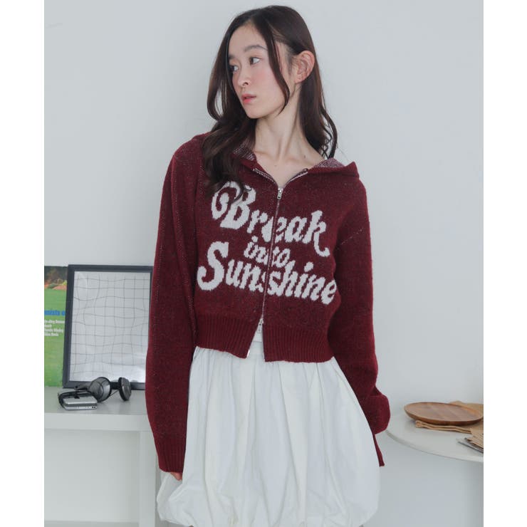 フラッフィーグラフィックジャガードニットZIPパーカー | WEGO【WOMEN】 | 詳細画像12 