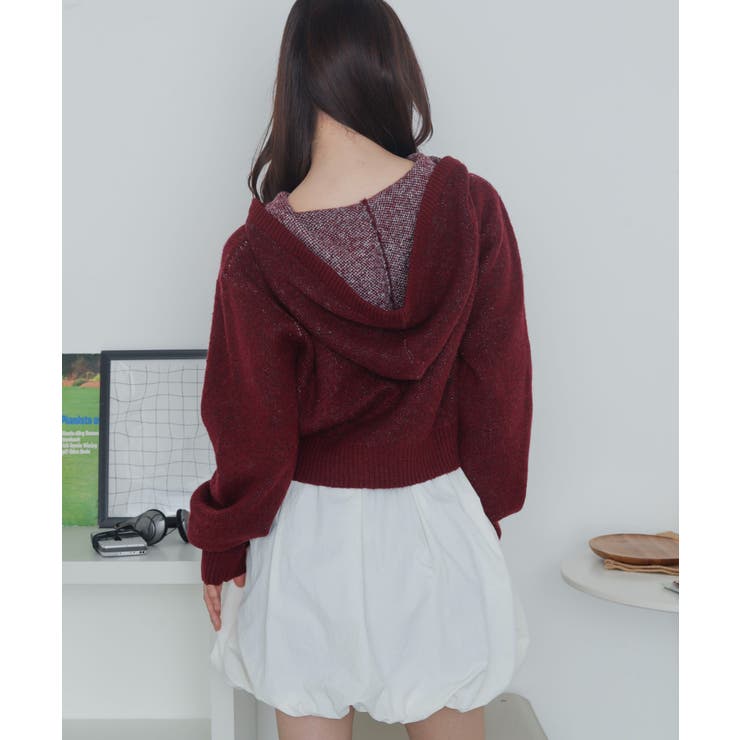 フラッフィーグラフィックジャガードニットZIPパーカー | WEGO【WOMEN】 | 詳細画像16 