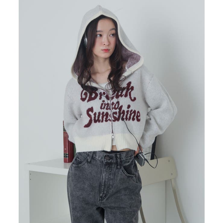 フラッフィーグラフィックジャガードニットZIPパーカー | WEGO【WOMEN】 | 詳細画像20 