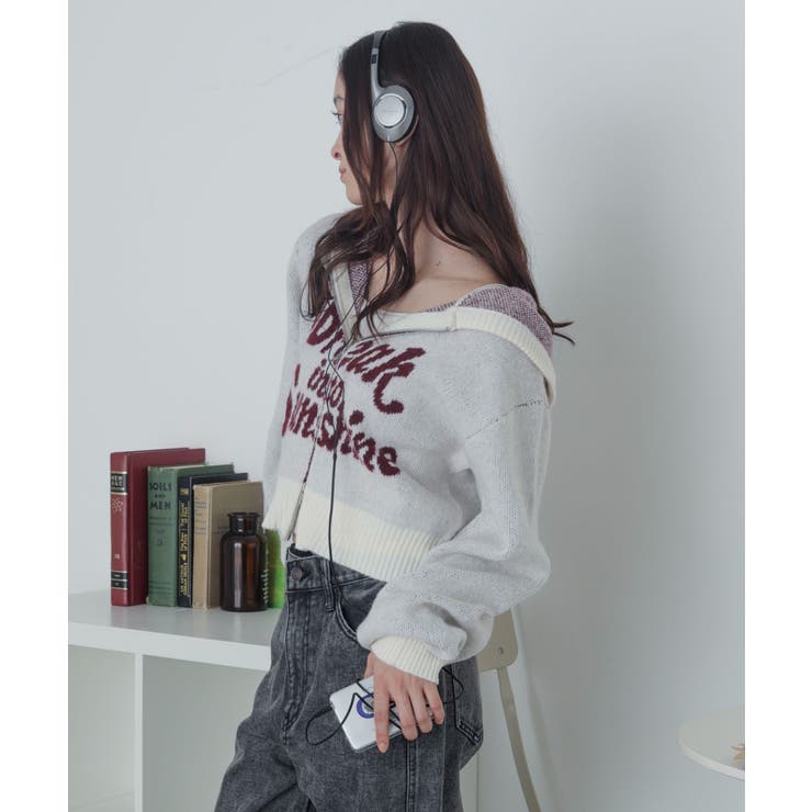 フラッフィーグラフィックジャガードニットZIPパーカー | WEGO【WOMEN】 | 詳細画像22 