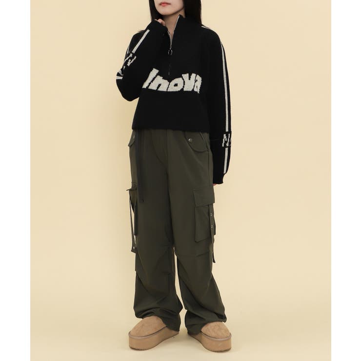 ハーフジップロゴラグランニットプルオーバー | WEGO【WOMEN】 | 詳細画像3 